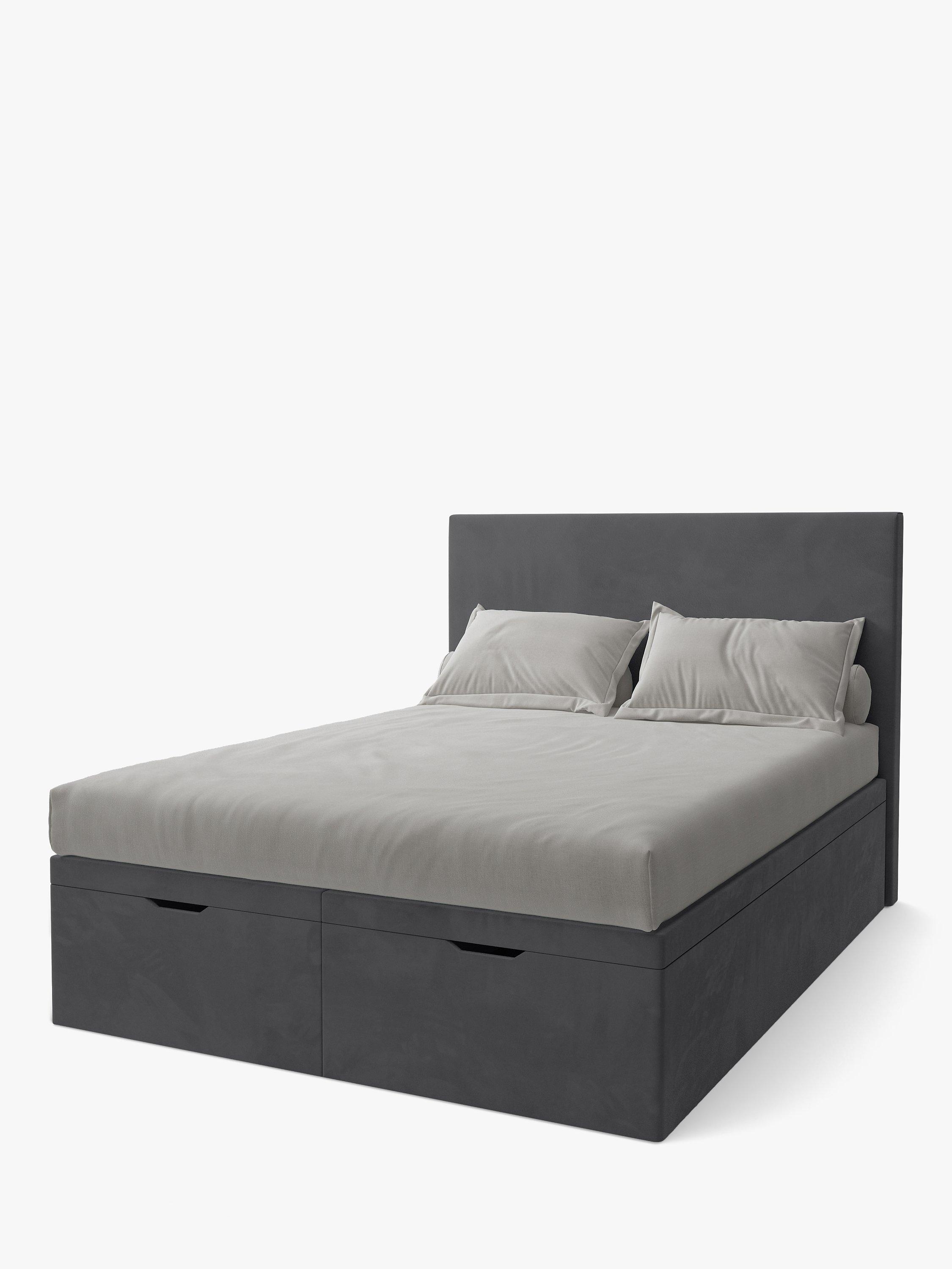 Koti Home Dee Upholstered Ottoman Storage Bed, Super King Size, Luxe Velvet Granite