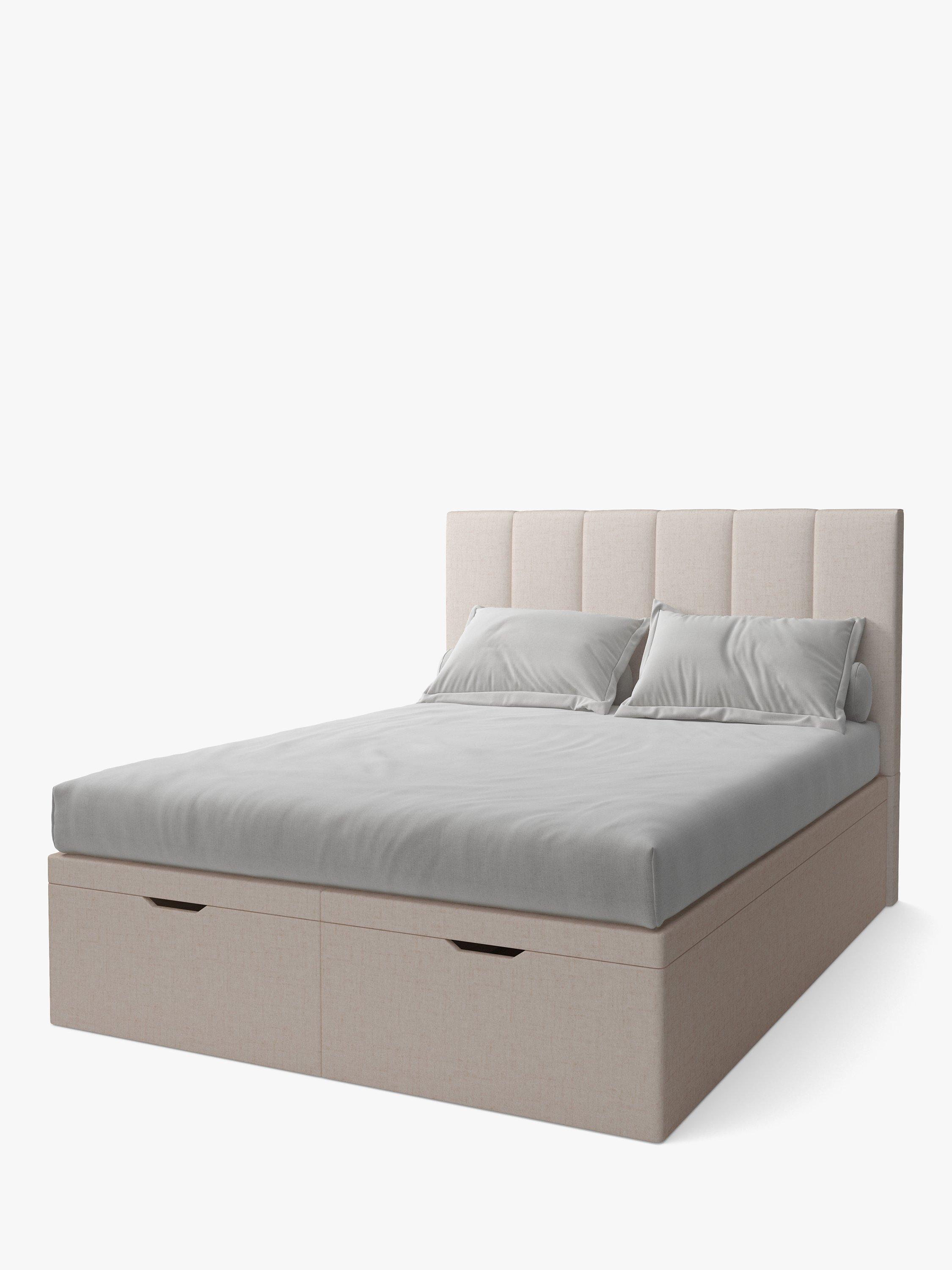 Koti Home Avon Upholstered Ottoman Storage Bed, Double, Heritage Soft Oyster