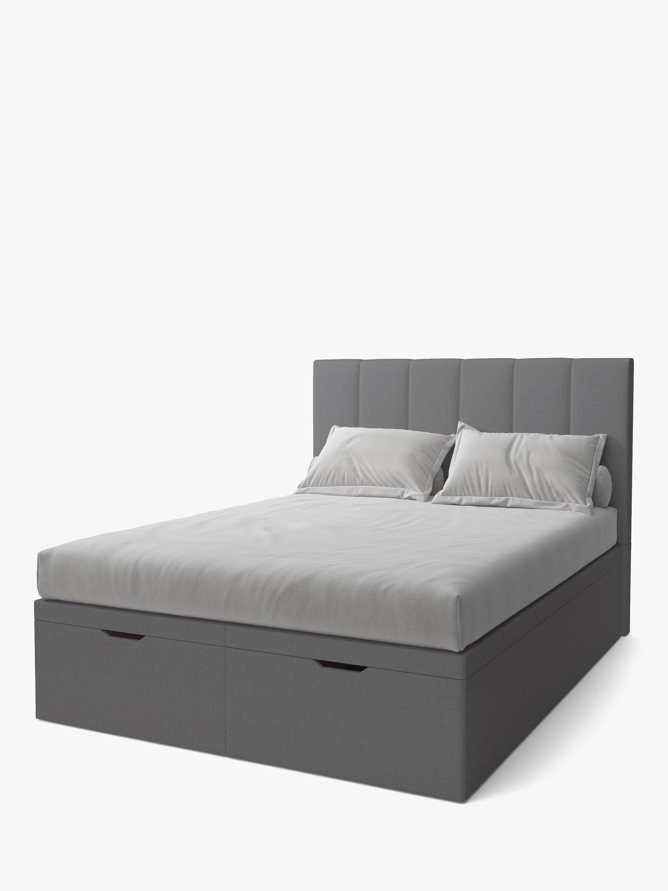 Koti Home Avon Upholstered Ottoman Storage Bed, Double, Heritage Soft Mid Grey