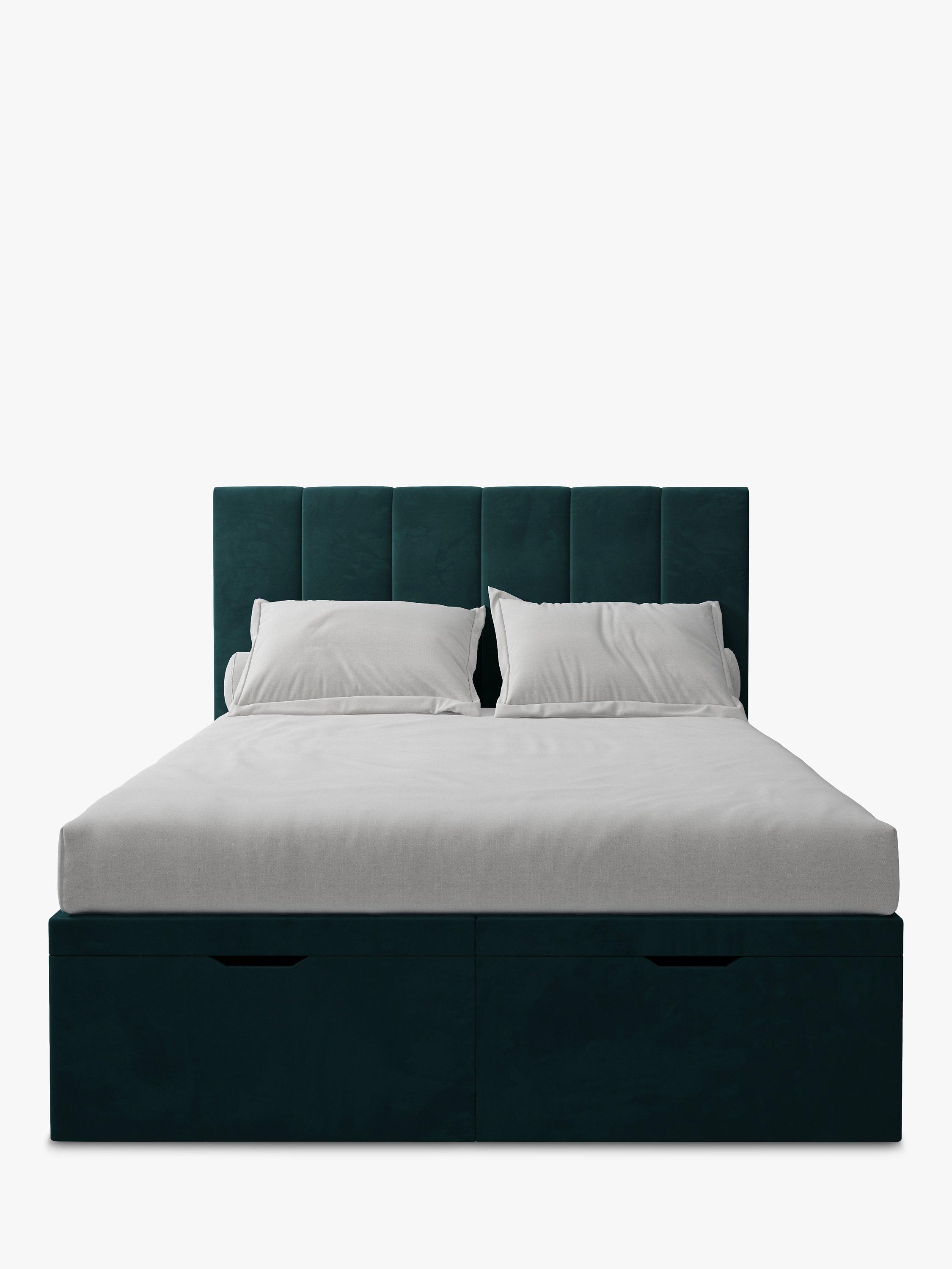 Koti Home Avon Upholstered Ottoman Storage Bed, Super King Size, Luxe Velvet Azure