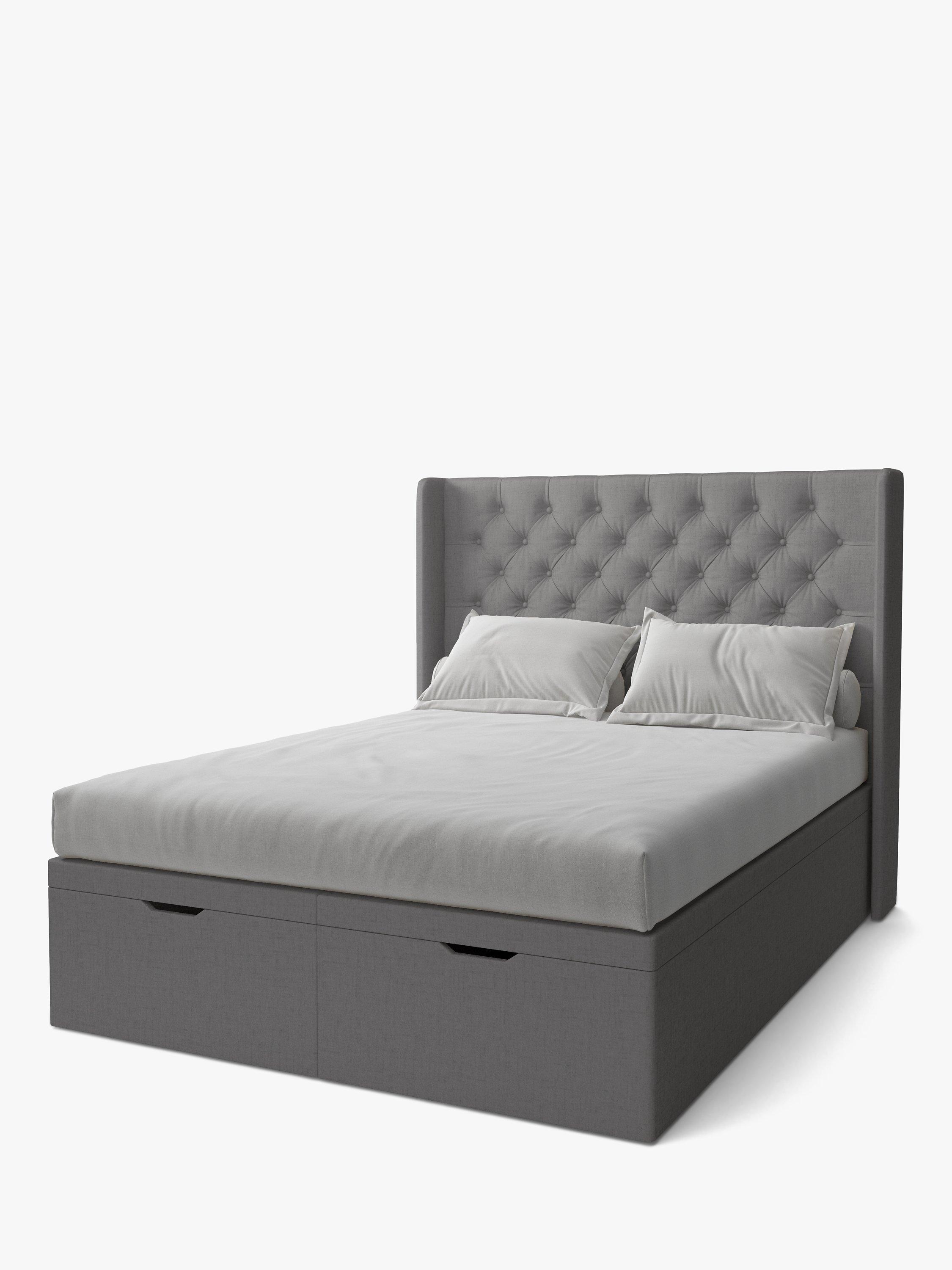 Koti Home Astley Upholstered Ottoman Storage Bed, Super King Size, Heritage Soft Mid Grey