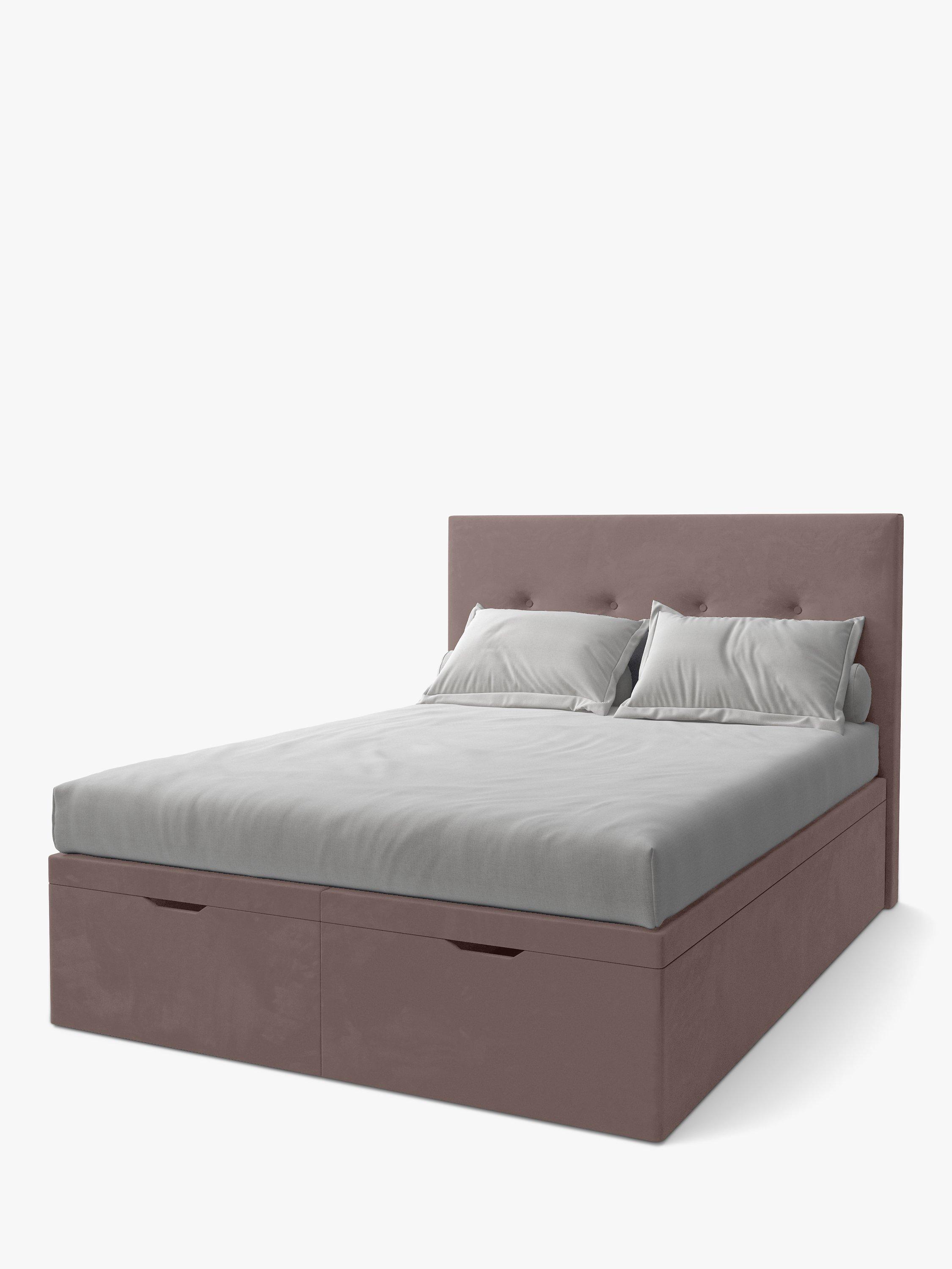 Koti Home Arun Upholstered Ottoman Storage Bed, King Size, Vintage Velvet Heather