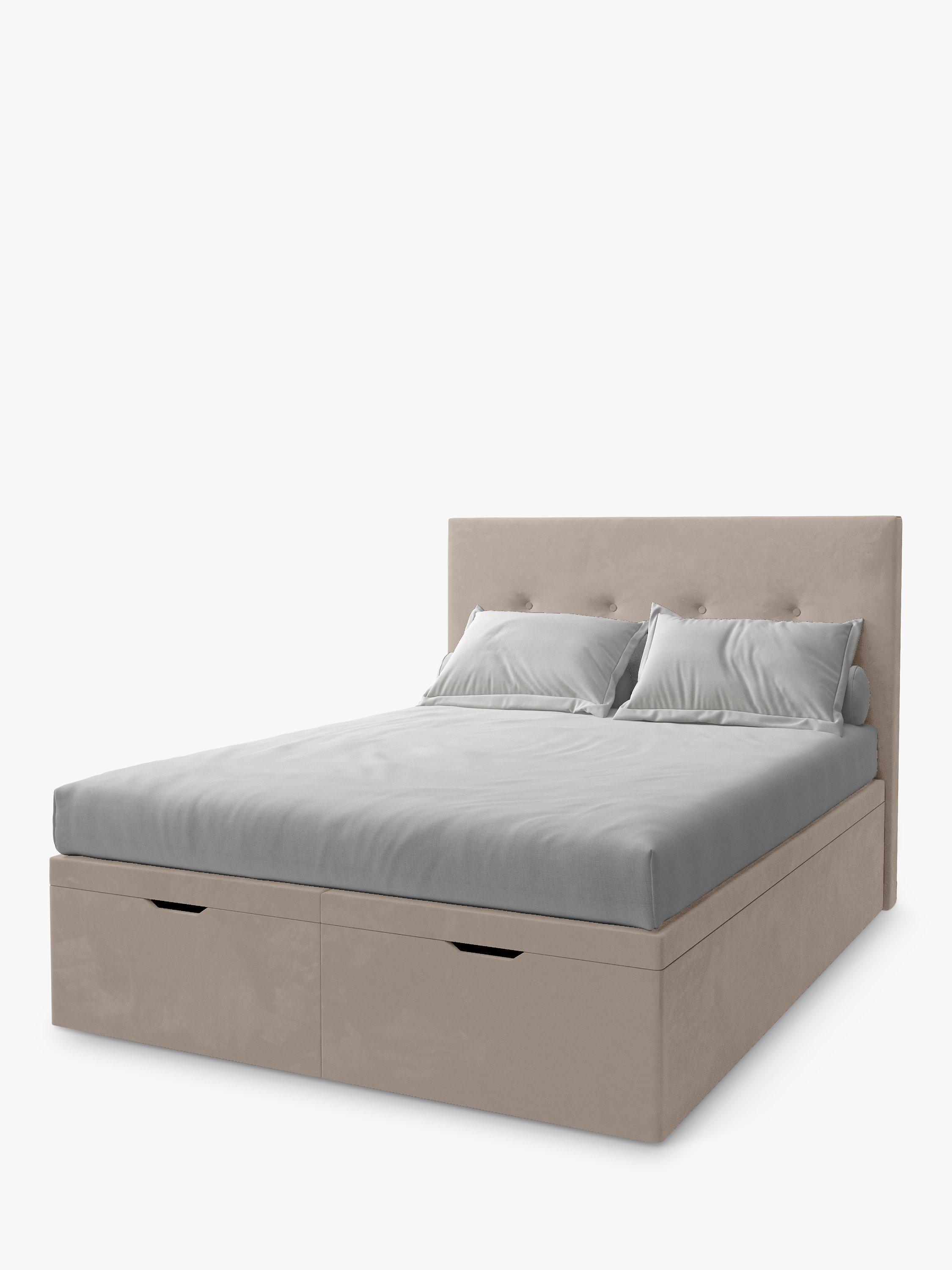 Koti Home Arun Upholstered Ottoman Storage Bed, King Size, Luxe Velvet Mink
