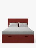Koti Home Arun Upholstered Ottoman Storage Bed, Super King Size, Luxe Velvet Rust