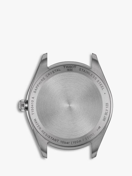 Tissot T1504101603100 Men's PR 100 Date Leather Strap Watch, Brown/Silver - view 2, Brown/Silver