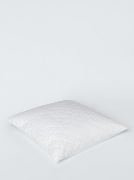 John Lewis Natural Cotton Quilted Square Pillow Protector, White