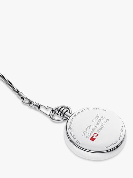 Mondaine A660.30316.11SBB Men's Snake Chain Strap Pocket Watch, Silver/White - view 2, Silver/White