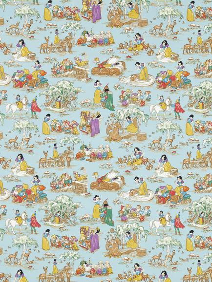 Sanderson Snow White Furnishing Fabric, Puddle Blue
