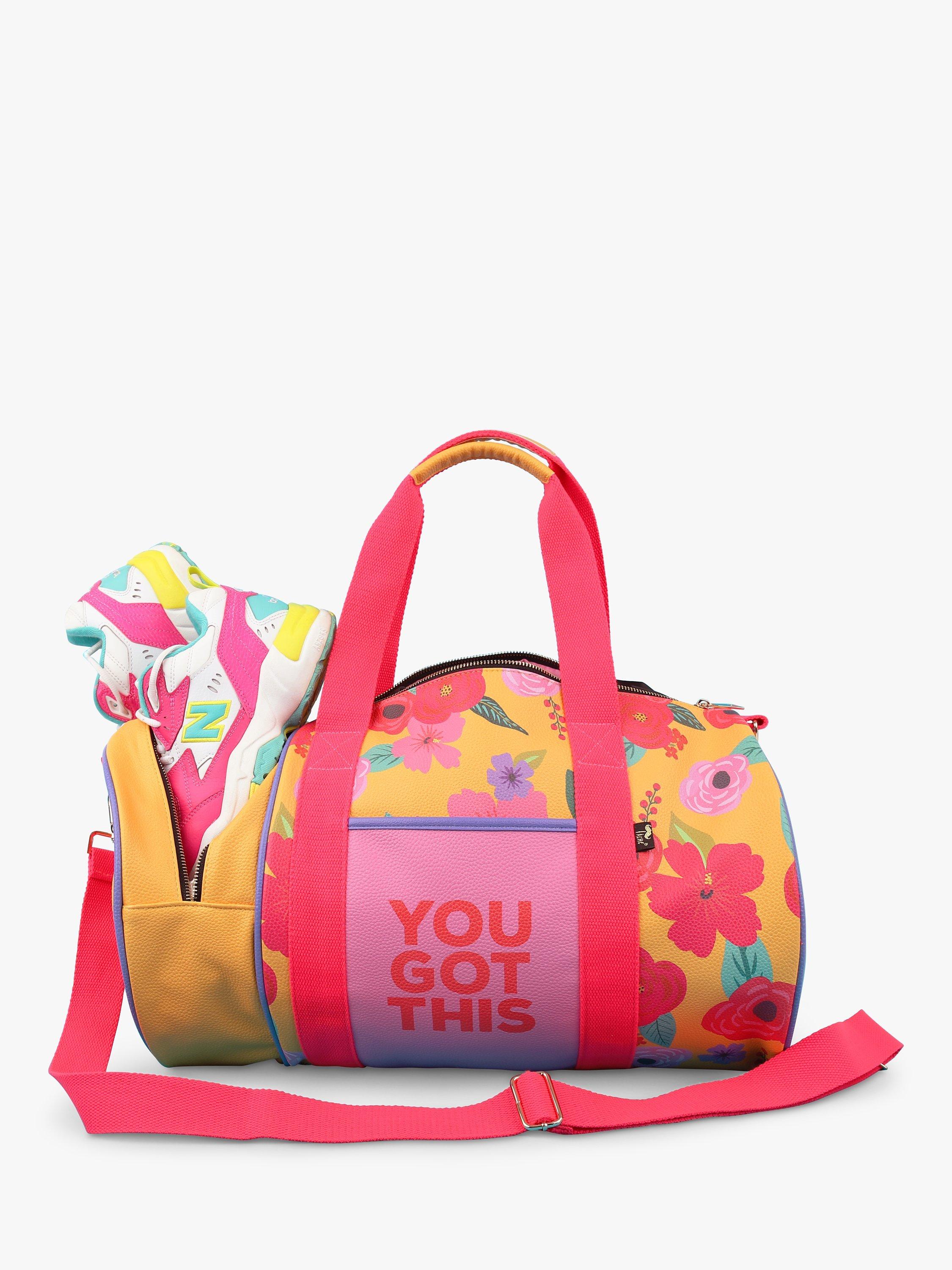 Product image 8 of 8, which shows Tache Crafts Floral You Got This Barrel Gym Bag, Multi