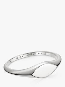 Daisy London Personalised Estée Lalonde Mini Signet Ring, Silver