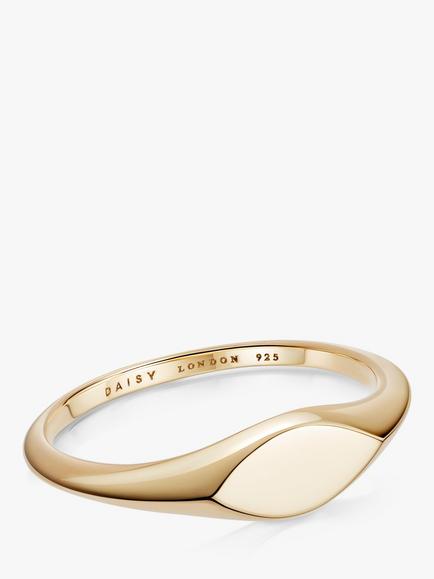 Daisy London Personalised Estée Lalonde Mini Signet Ring, Gold
