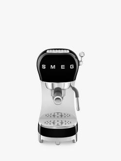 Smeg ECF02 Espresso Machine, Black/Grey