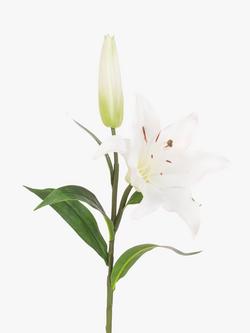 Floralsilk Artificial Fresh Touch Lily, White, White