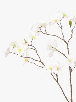 Floralsilk Artificial Dogwood Spray, White - view 2, White