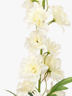 Floralsilk Artificial Delphinium Spray, White/Green - view 2, White/Green