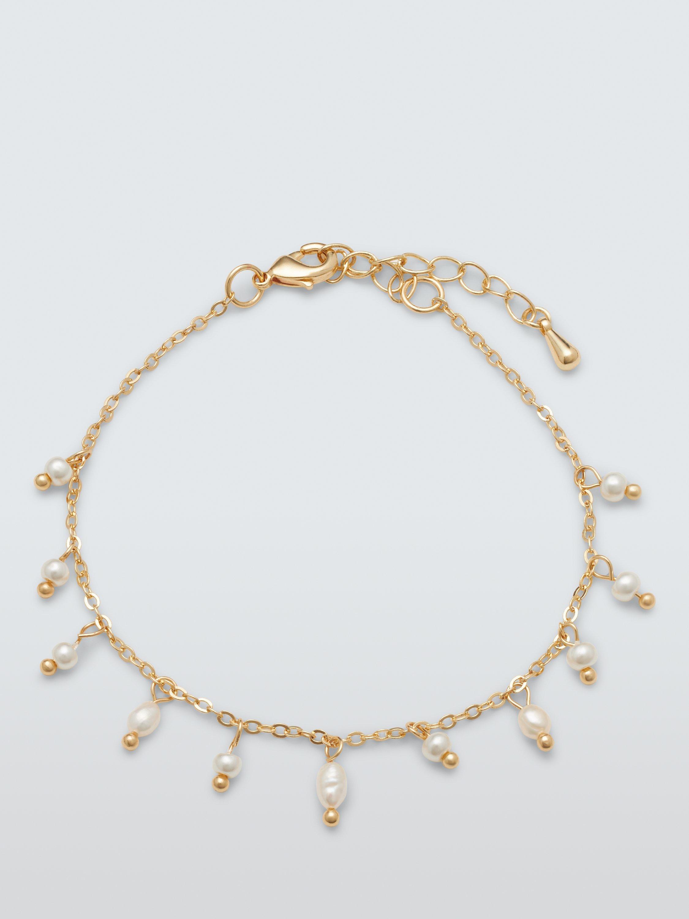 John Lewis Dainty Pearl Drop Bracelet, Gold