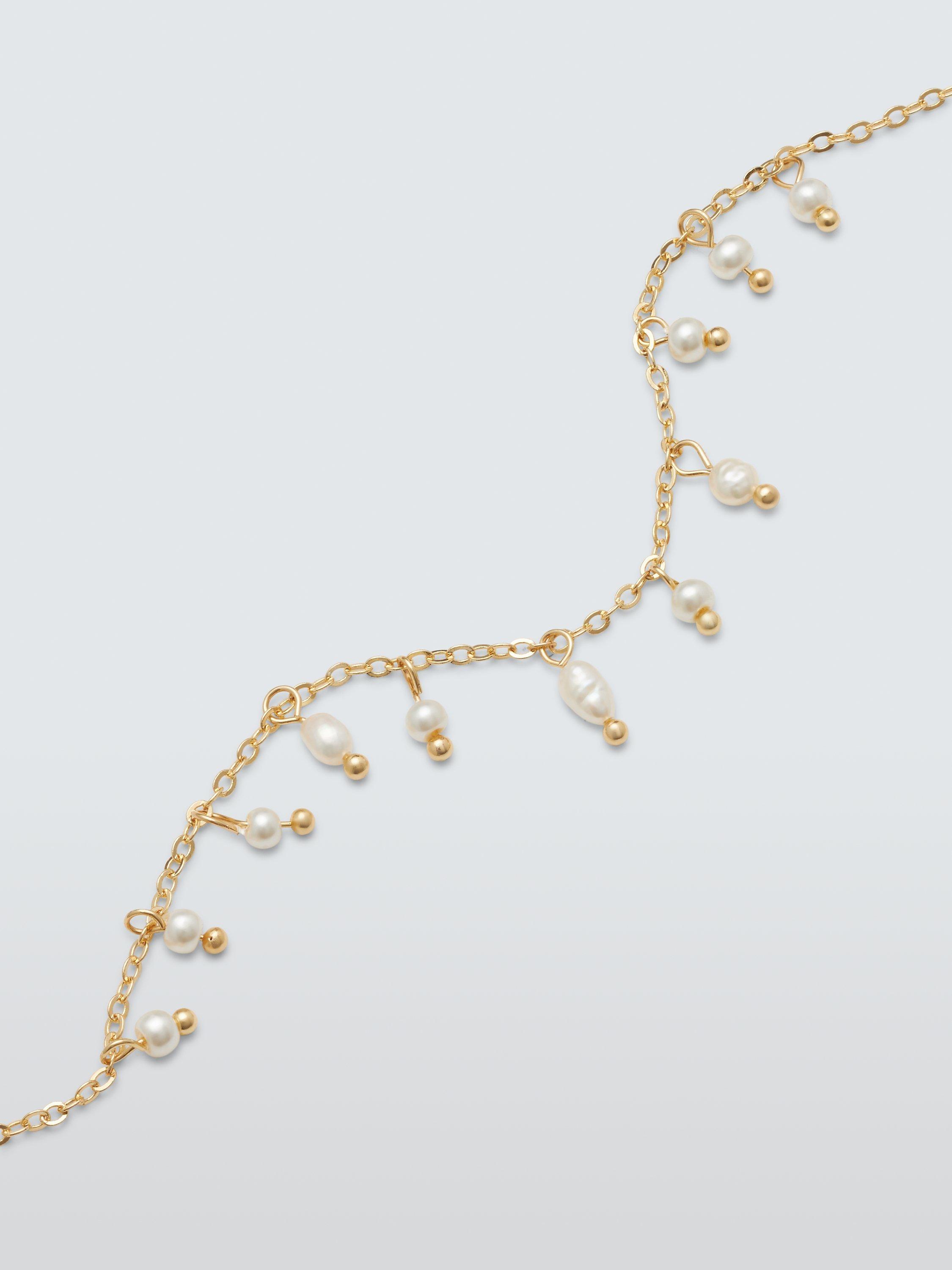 John Lewis Dainty Pearl Drop Bracelet, Gold