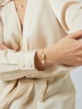 John Lewis Textured Disc and Floating Freshwater Pearl Chain Bracelet, Gold