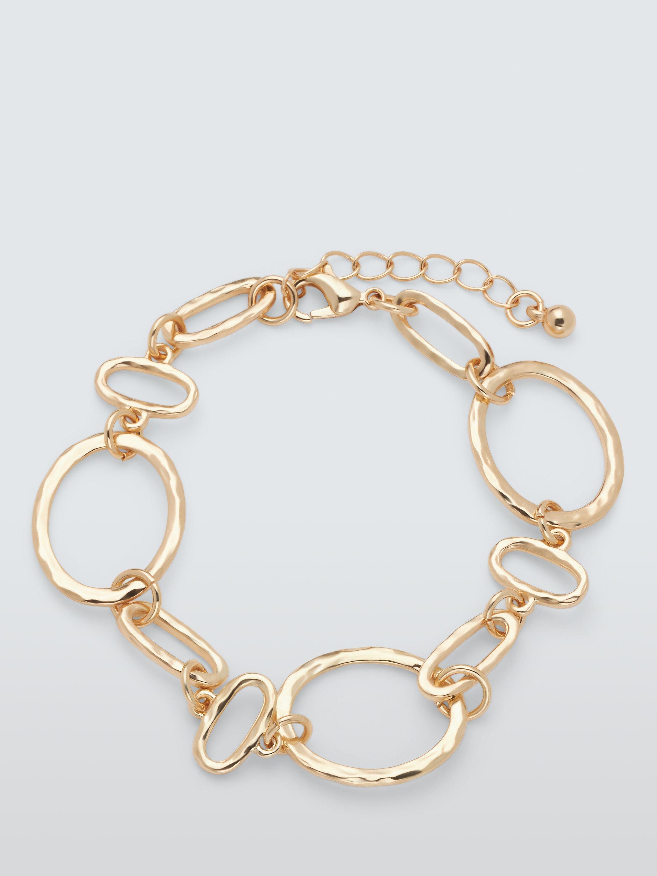 John Lewis Hammered Mixed Link Bracelet, Gold
