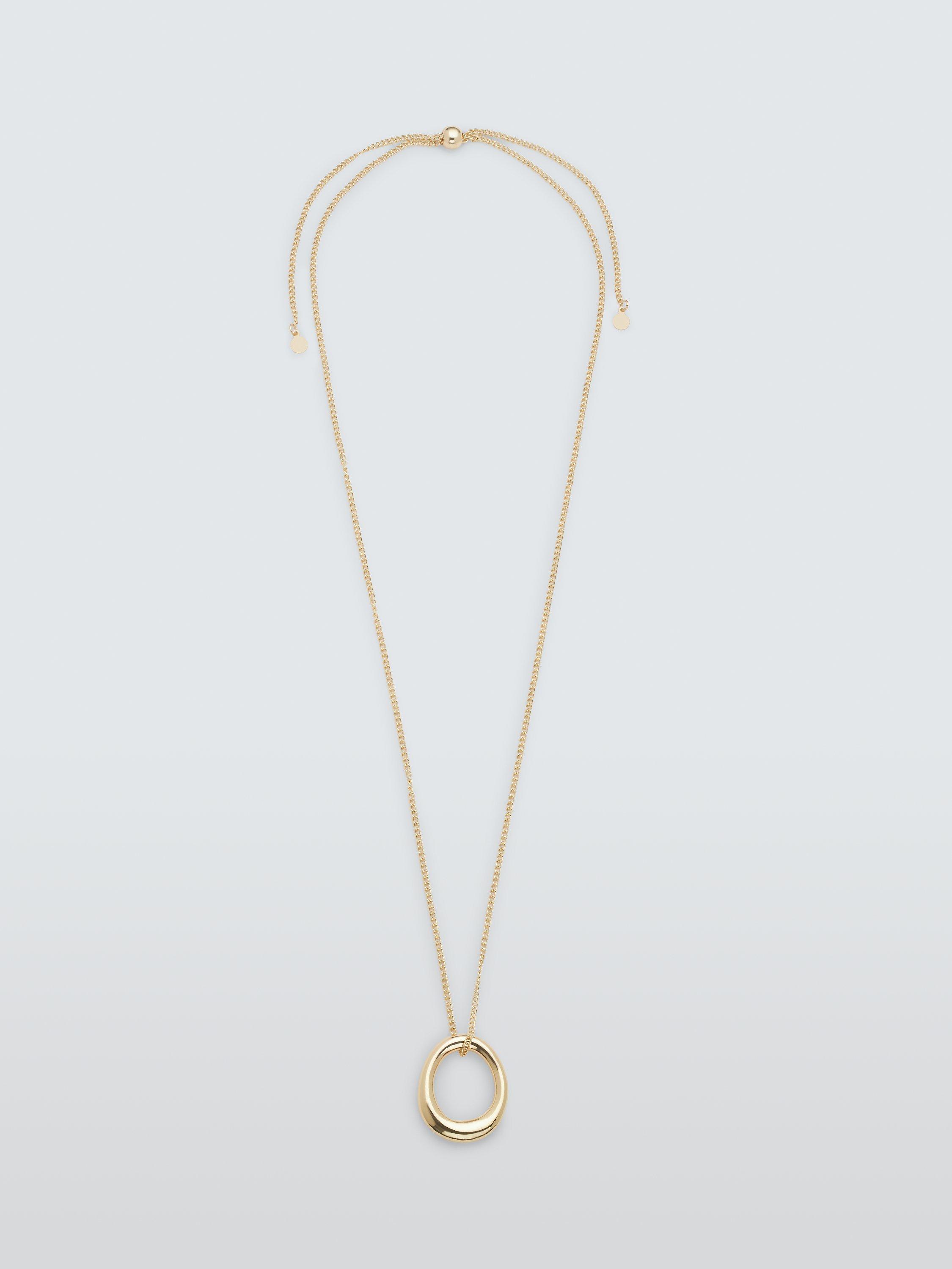 John Lewis Irregular Oval Pendant Necklace, Gold