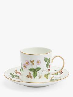 Wedgwood Wild Strawberry Fine Bone China Coffee Cup & Saucer, 162ml, Multi