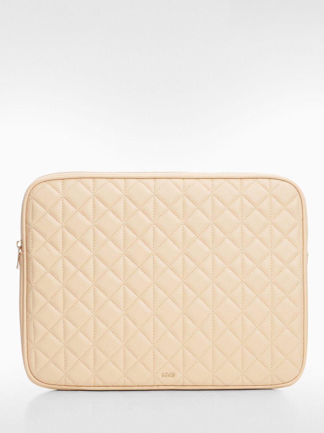 Mango Quark Quilted Laptop Sleeve, Neutral