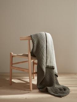 Bedfolk Dream Cotton Reversible Bedspread, Moss/Clay