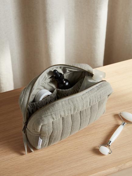 Bedfolk Dream Cotton Make-Up Bag - view 2, Moss
