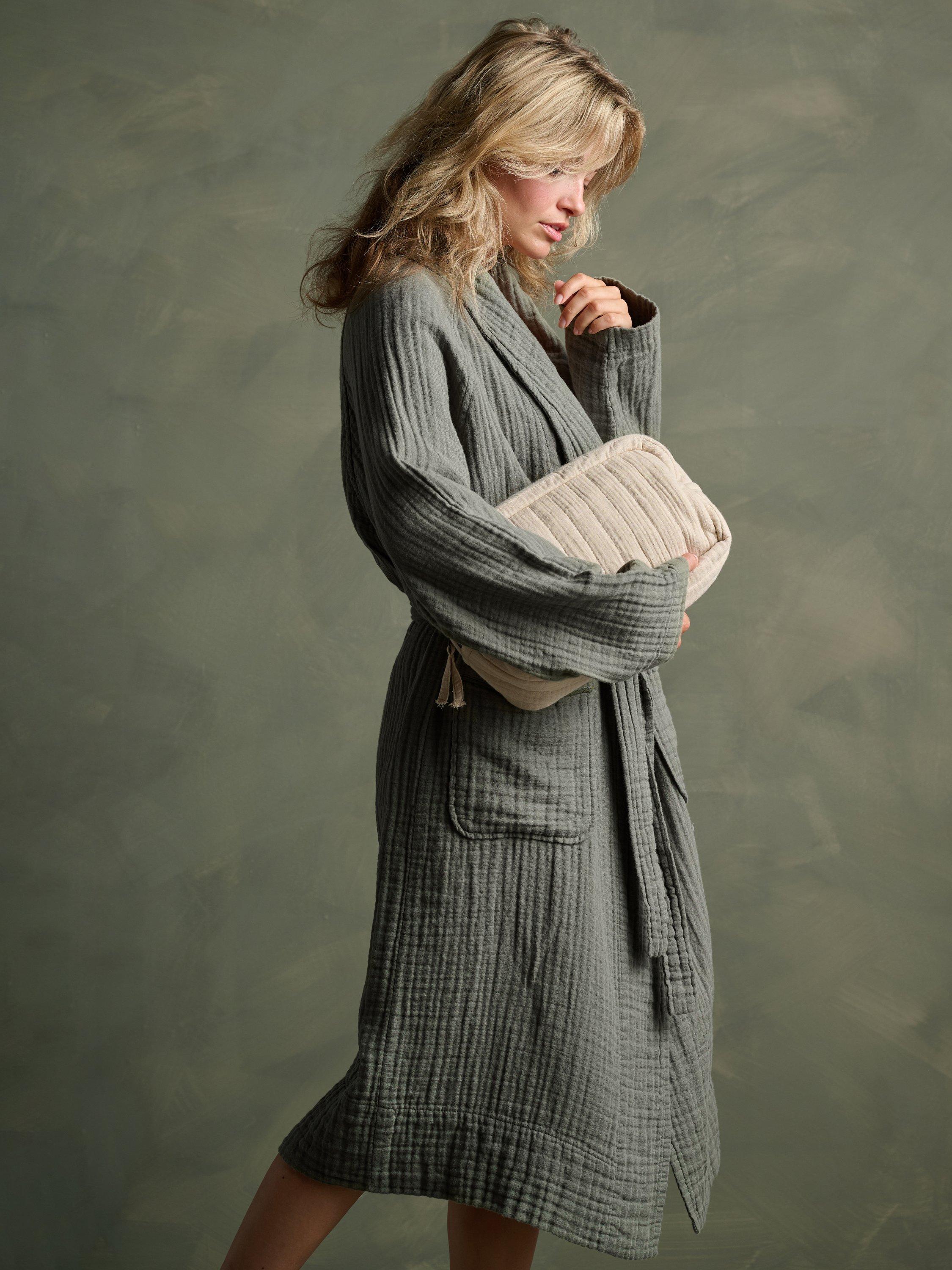 Product image 1 of 6, which shows Bedfolk Dream Cotton Wash Bag, Fawn