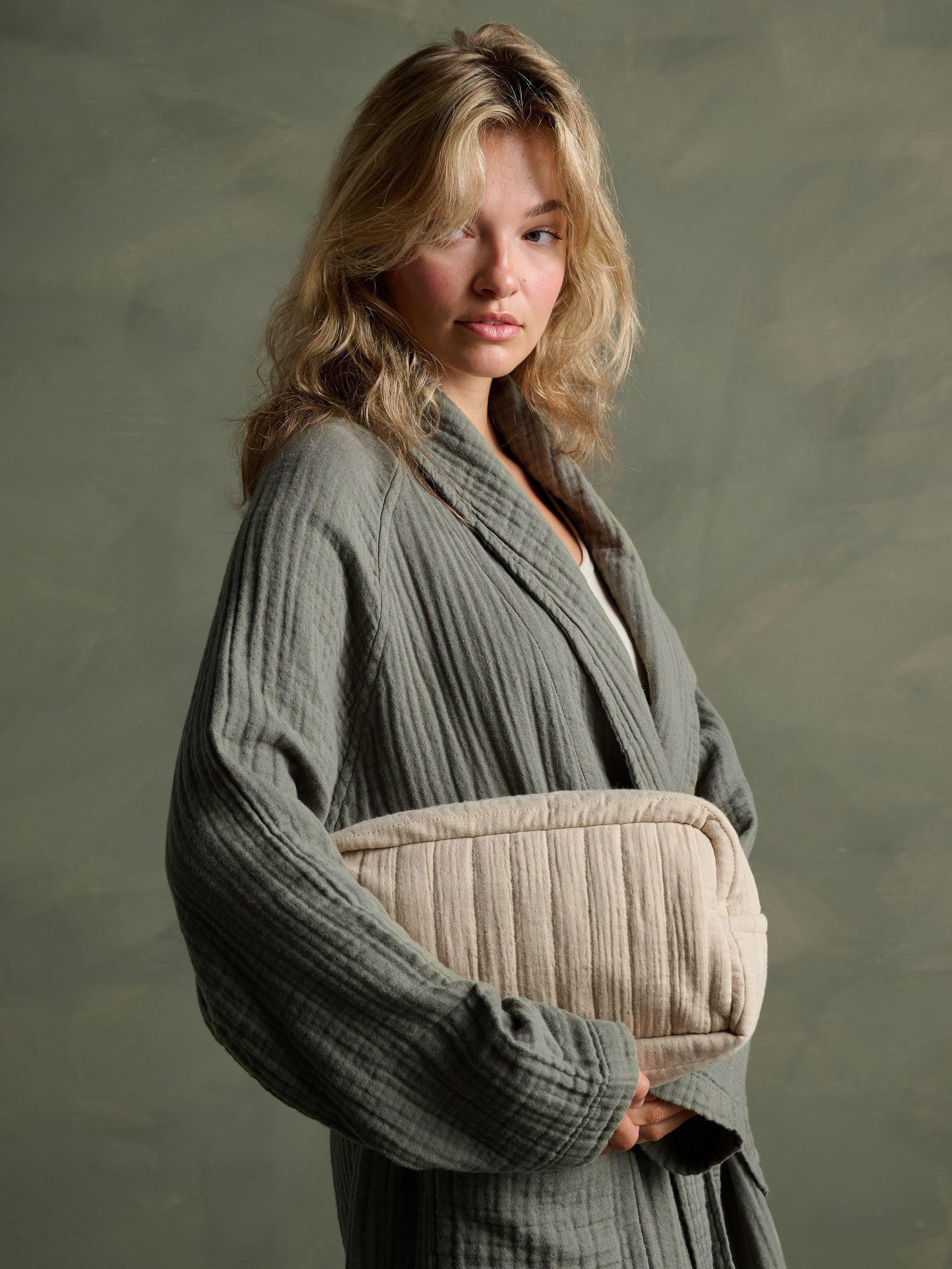 Product image 4 of 6, which shows Bedfolk Dream Cotton Wash Bag, Fawn