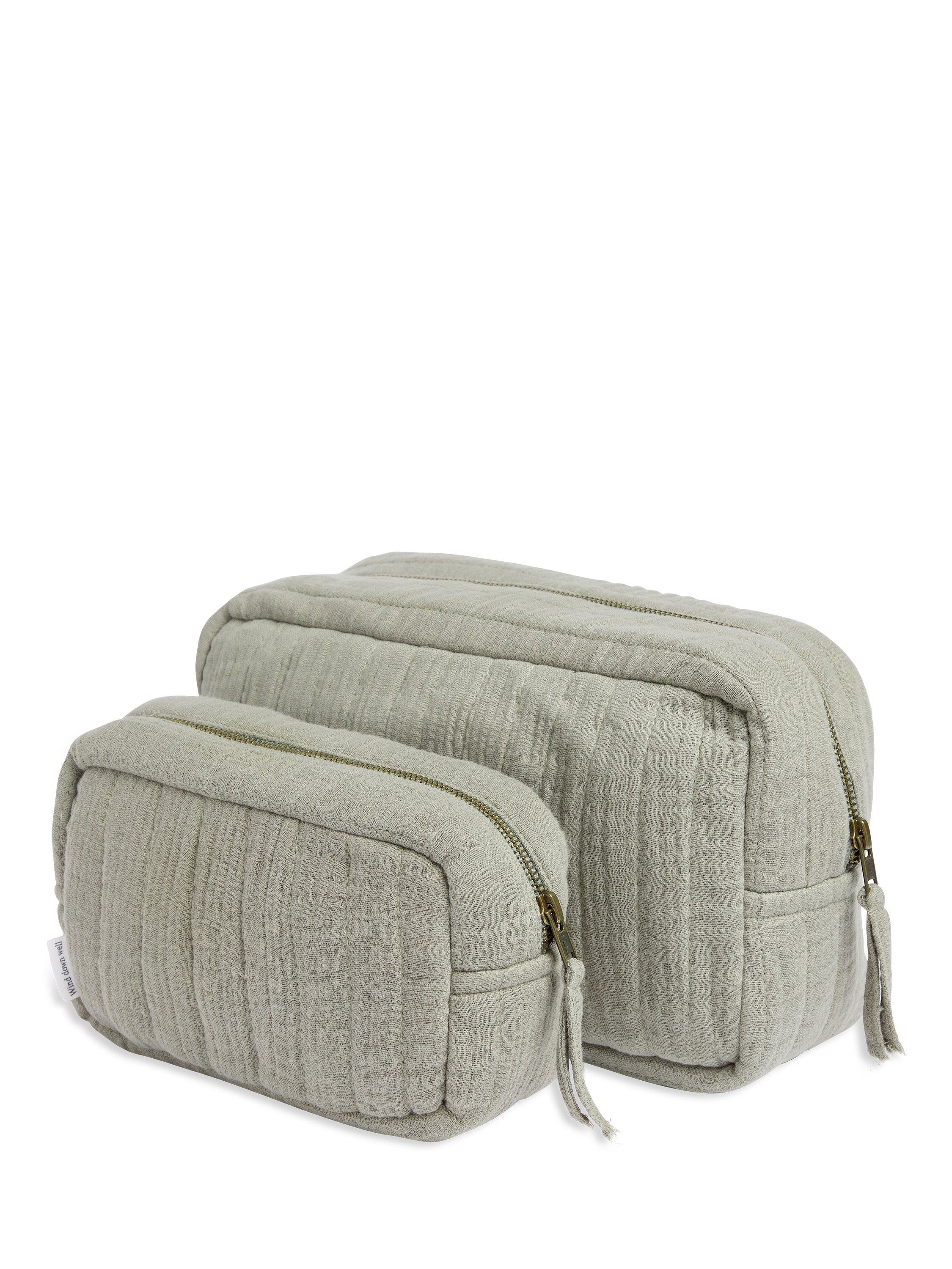 Product image 7 of 7, which shows Bedfolk Dream Cotton Wash Bag, Moss