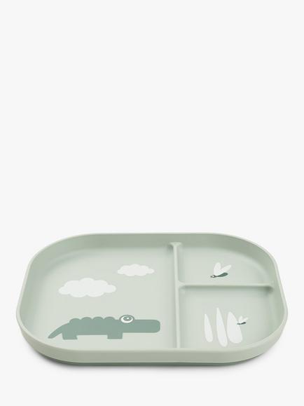 Done by Deer Foodie Kids' Compartment Plate, Green - view 2, Green