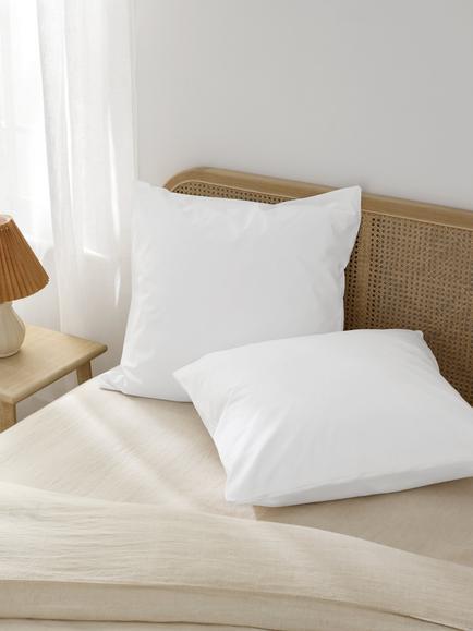 John Lewis Natural Cotton Square Pillow Liners, Pair, White