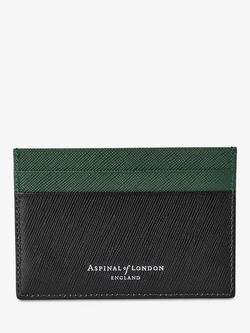 Aspinal of London Saffiano Leather Slim Credit Card Holder - view 2, Blackgreen