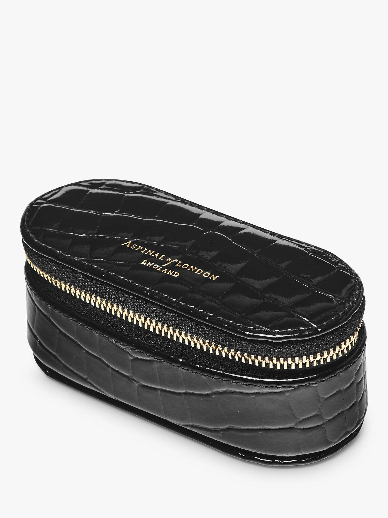 Aspinal of London Patent Crocodile Effect Leather Handbag Tidy