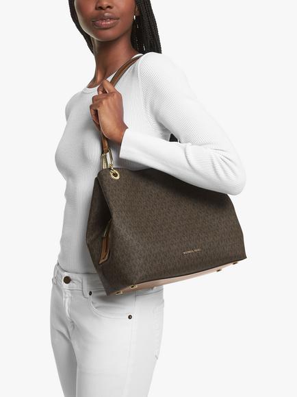 Michael Kors Kensington Logo Tote Bag, Brown/Acorn - view 2, Brown/Acorn