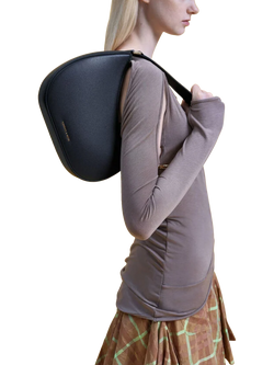 CHARLES & KEITH Asymmetrical Shoulder Bag, Black - view 2, Black