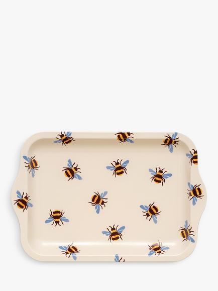 Emma Bridgewater Bees Small Tin Tray, Yellow/Multi, Multi Multi