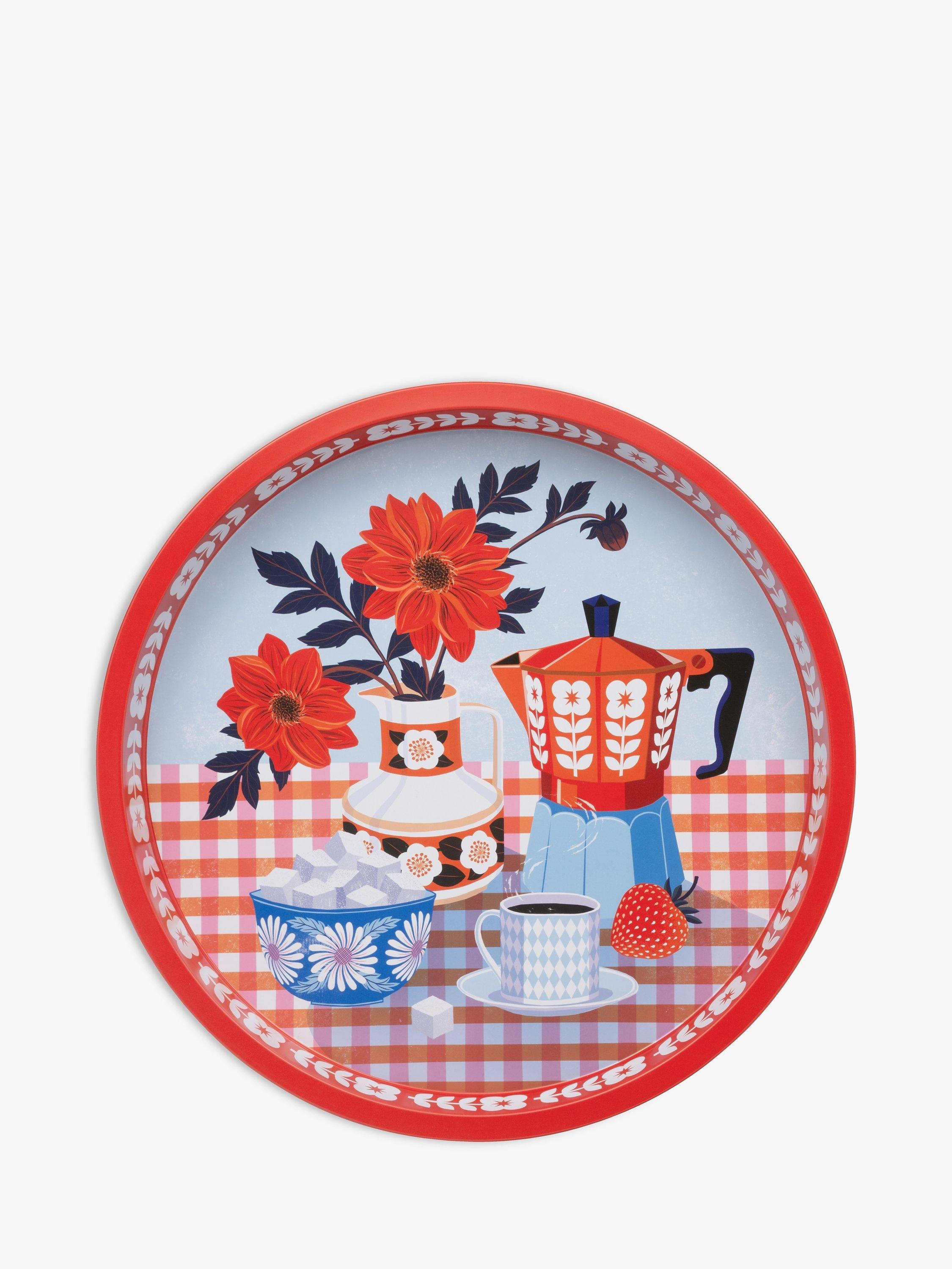 Printer Johnson Retro Kitchen Tray, Red/Multi