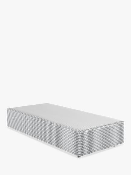 Vispring Signature Upholstered Divan Base, Long Single, Houndstooth Steel