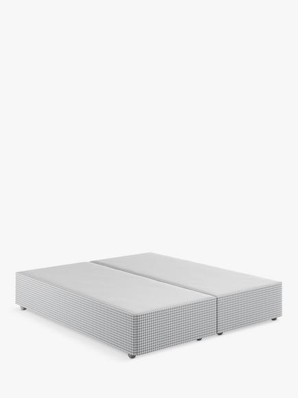 Vispring Signature Upholstered Divan Base, Super King Size, Houndstooth Steel