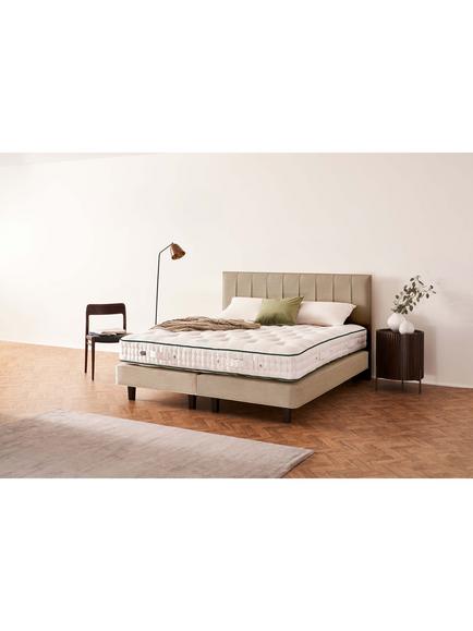 Vispring Signature Upholstered Shallow Divan Base, Single - view 2, Faux Suede Mink