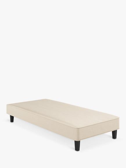 Vispring Signature Upholstered Shallow Divan Base, Extra Long Single, Faux Suede Mink