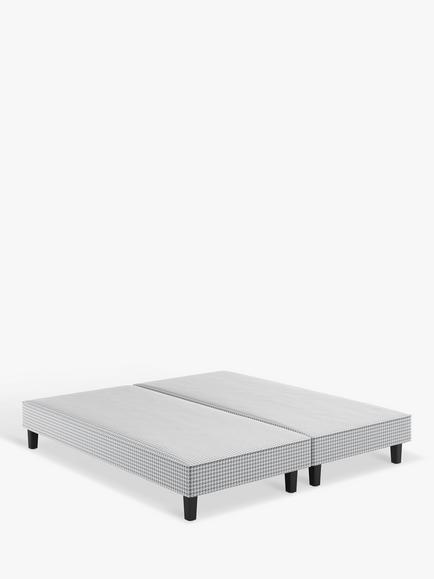 Vispring Signature Upholstered Shallow Divan Base, Super King Size, Houndstooth Steel