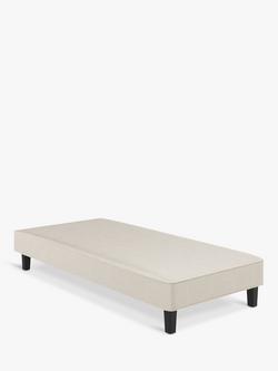 Vispring Signature Upholstered Shallow Divan Base, Extra Long Single, Boucle Sandstone