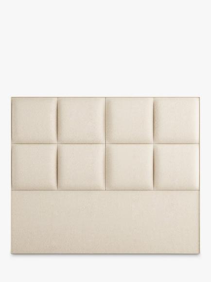 Vispring Atlas Full Depth Upholstered Headboard, Emperor, Faux Suede Mink