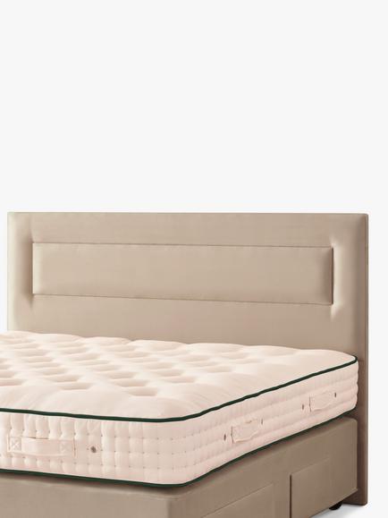 Vispring Juliet Full Depth Upholstered Headboard, Double - view 2, Faux Suede Mink