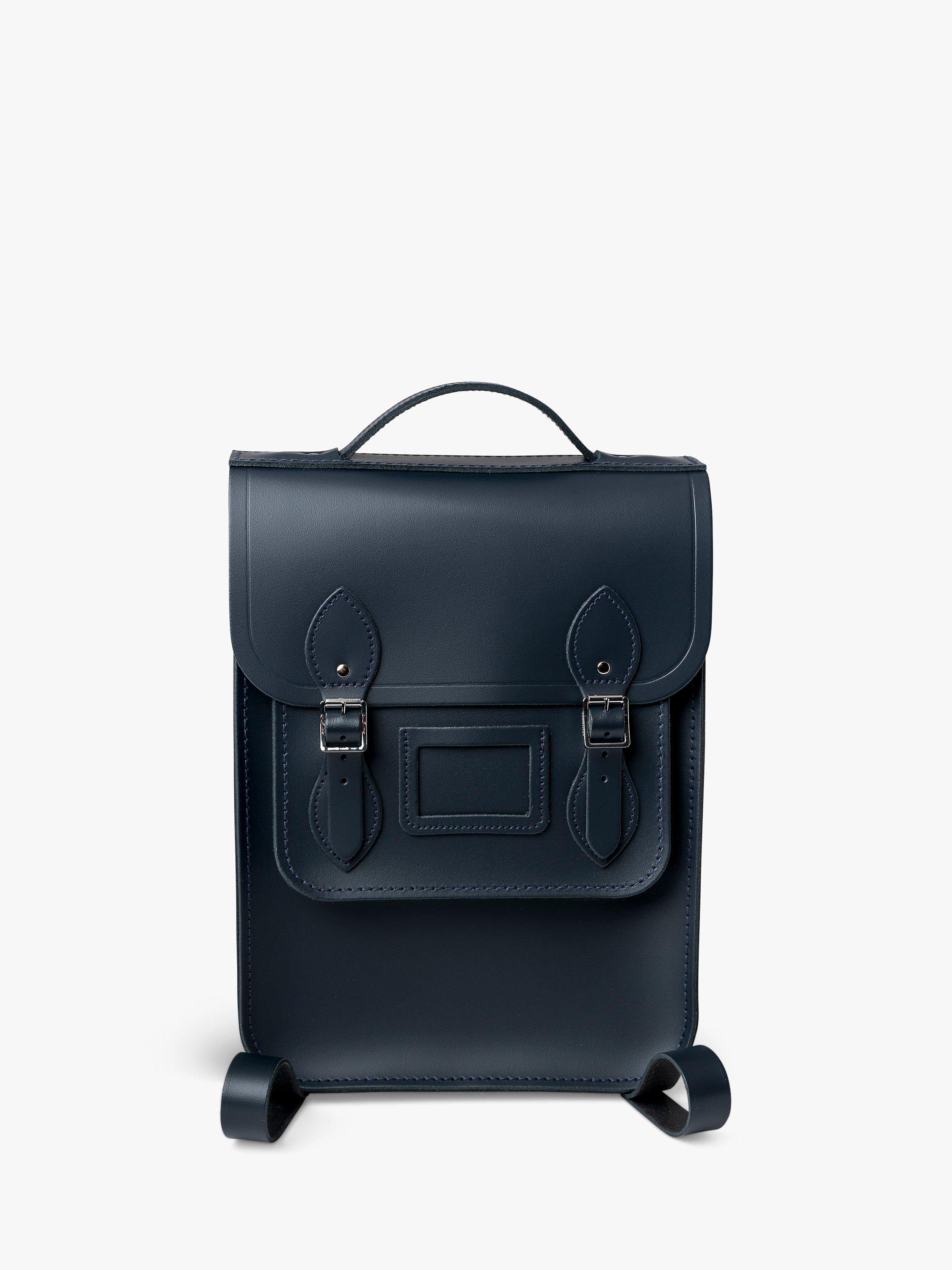 Black leather satchel backpack best sale