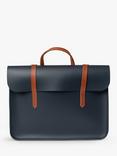 Cambridge Satchel The Music Case Leather Bag, Navy/Tan