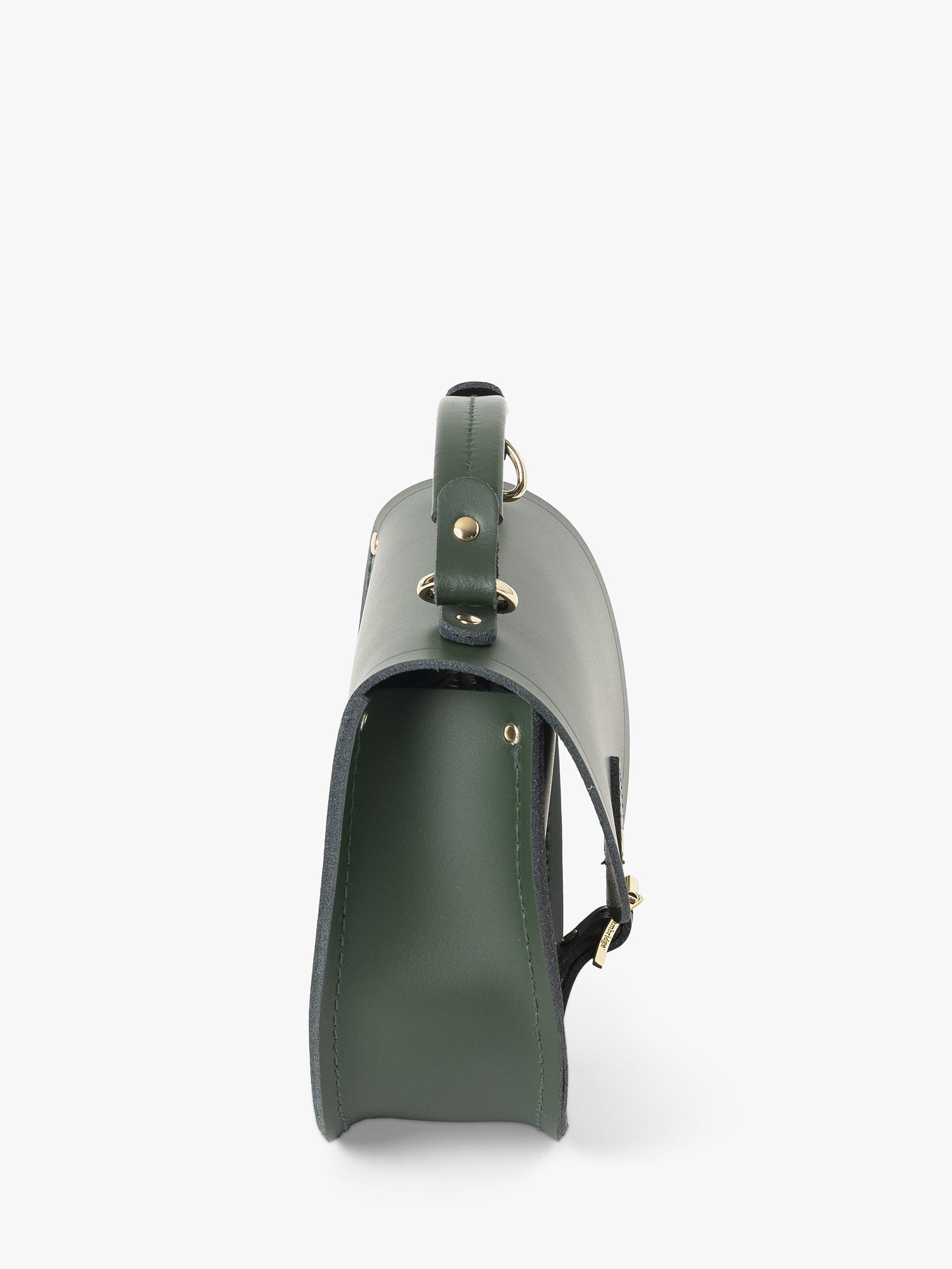 Product image 4 of 6, which shows Cambridge Satchel The Isla Circular Leather Shoulder Bag, Racing Green